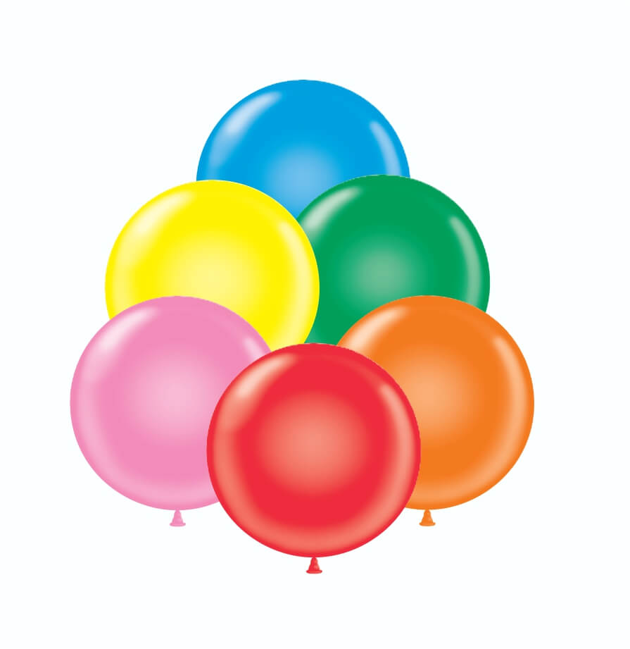 17" Latex Balloons #01 Tuf-Tex® Standard Assortment without White: 50 Count 