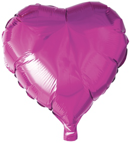 18" Mylar Hot Pink Heart 10 Pack