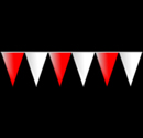 6X18 110 Ft Pennant Line Red & White